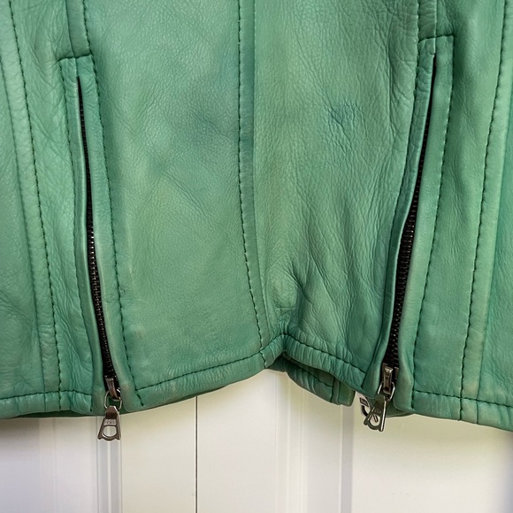 Men’s rare Viridi Anne Sea foam green calf leather jacket, size Japanese 1 - Picture 3 of 6